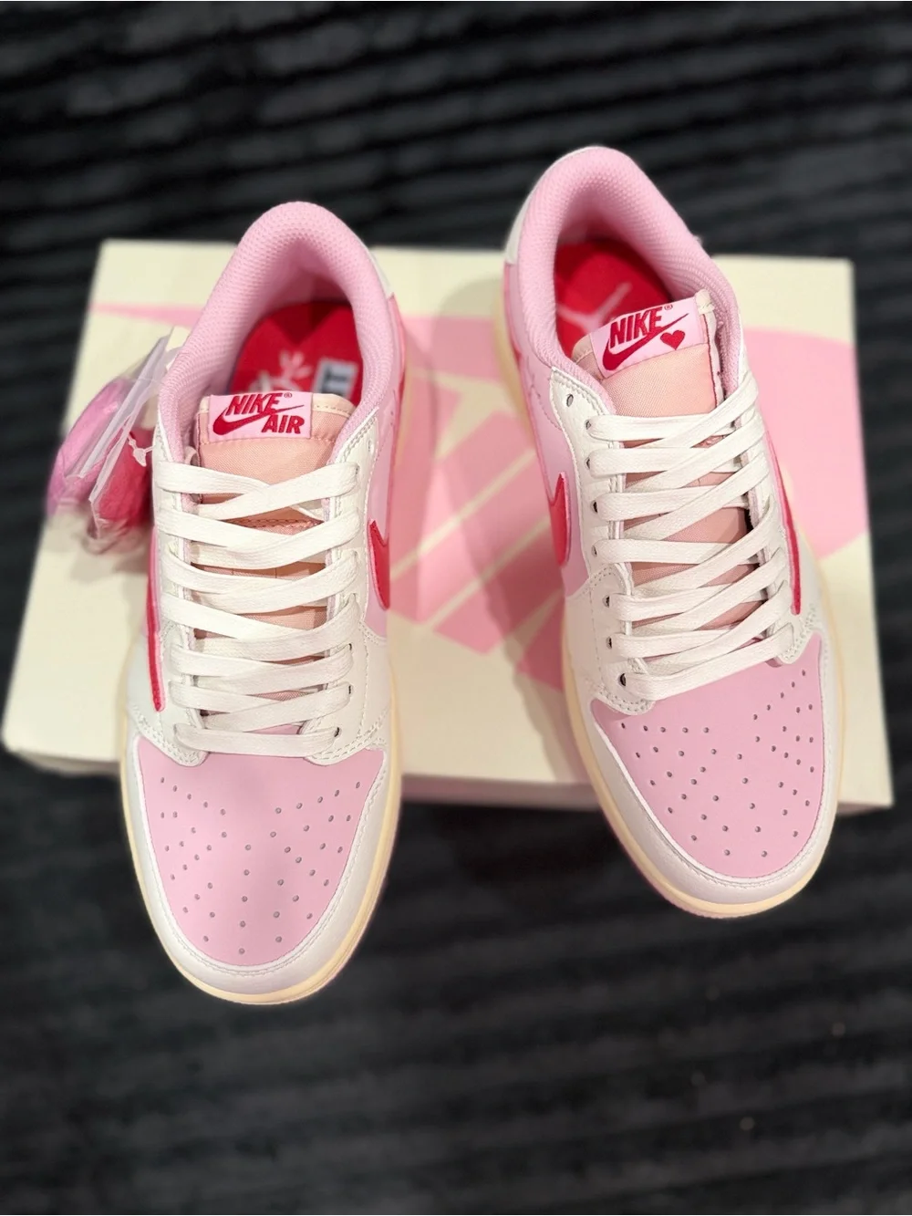 Air Jordan Travis Scott Men’s Low-Top Sneakers in Pink and White